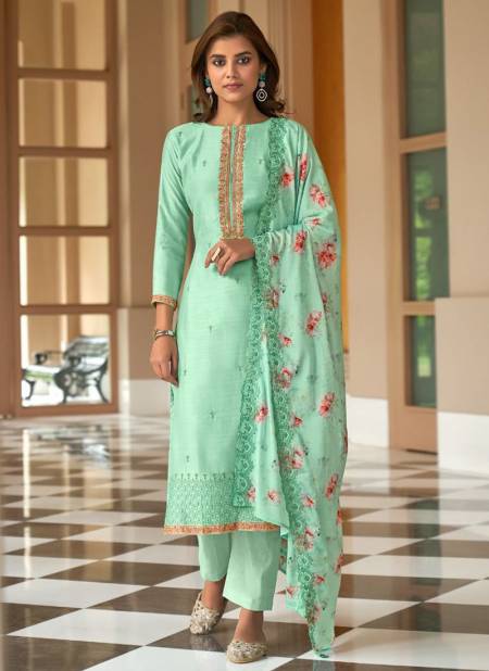 Sea Green Colour BELA ESHIKA Latest New Designer Fancy Festive Wear Cotton Silk Salwar Suit Collection 1935